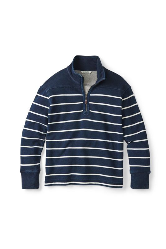 Women&rsquo;s Indigo 1/4-Zip Sweatshirt - INDIGO STRIPE
