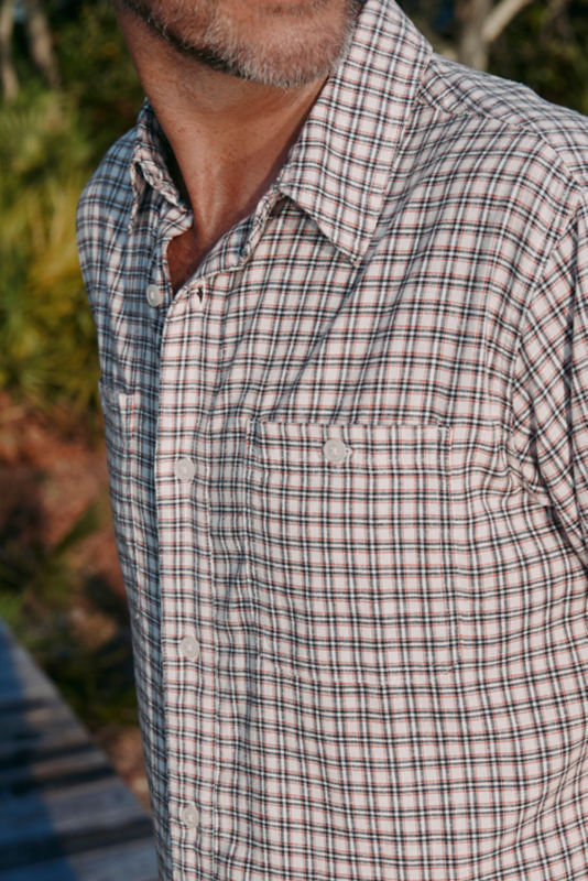 Hemp/TENCEL&trade; Short-Sleeve Shirt - TRUE NAVY/POPPY image number 1