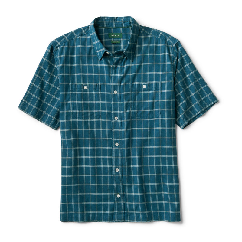 Hemp/TENCEL&trade; Short-Sleeve Shirt - BLUE LAGOON/MINERAL BLUE image number 0