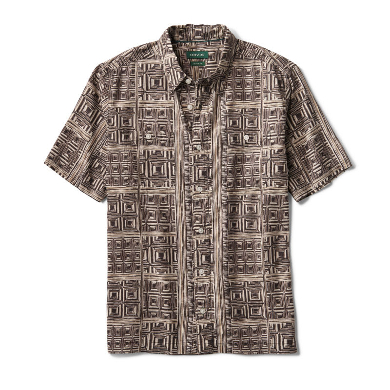 Hemp/TENCEL&trade; Short-Sleeve Shirt - SHIITAKE BLOCK image number 4