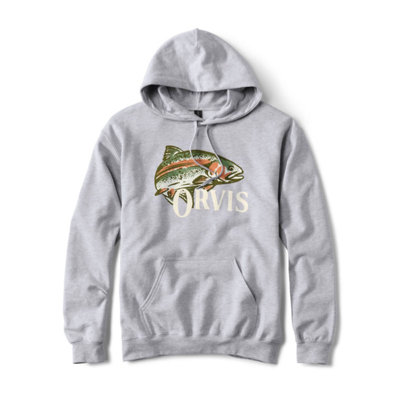 Rainbow Trout Hoodie - LIGHT GREY HEATHER
