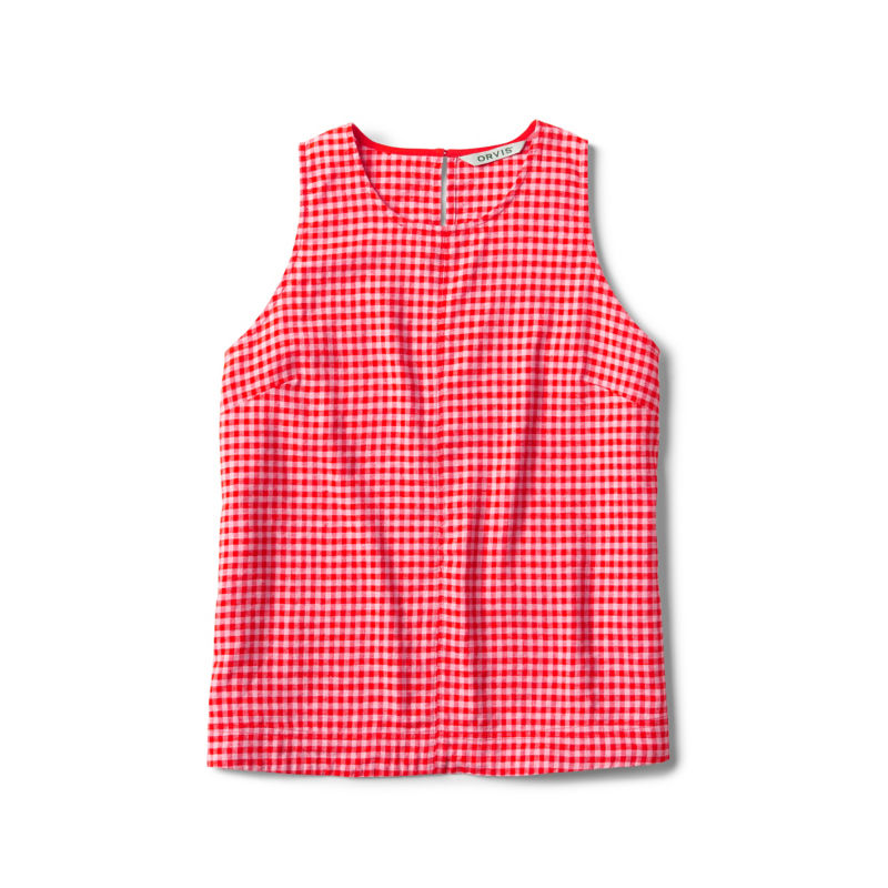 Performance Linen Tank - POPPY GINGHAM image number 6
