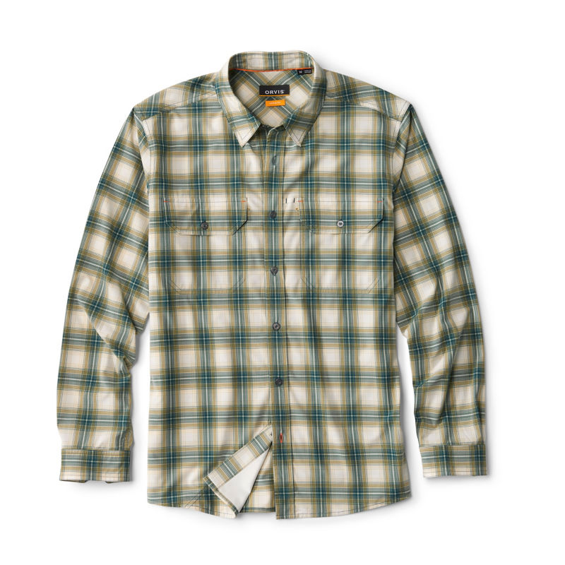 Stonefly Stretch Long-Sleeve Shirt - PEACOCK/PILSNER PLAID