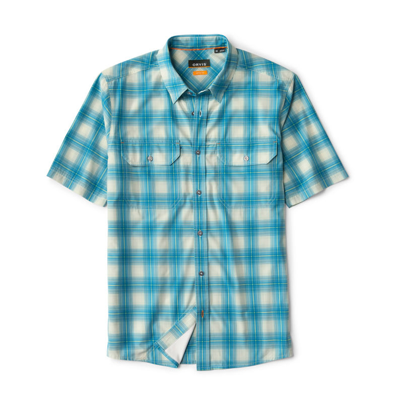 Stonefly Stretch Short-Sleeve Shirt - PACIFIC BLUE/CITRUS PLAID image number 7