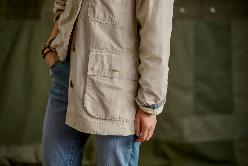 Barbour&reg; Averie Showerproof Jacket - OATMEAL/ANCIENT TARTAN image number 2