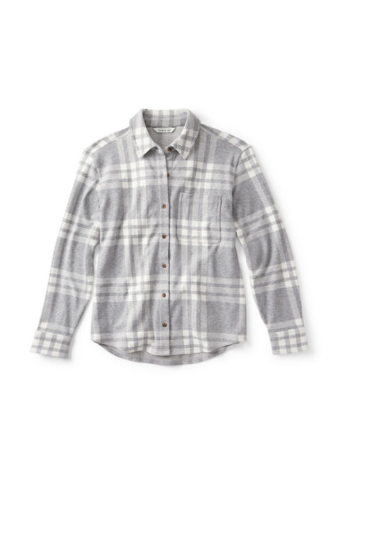 Women&rsquo;s Snowy River Button-Down Long-Sleeve Shirt - LIGHT GRAY/SNOW PLAID image number 5