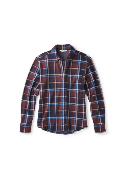 Women&rsquo;s Snowy River Button-Down Long-Sleeve Shirt - RAISIN/BLUE PLAID image number 5