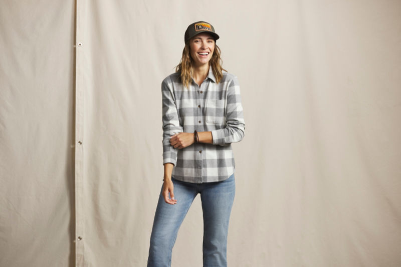 Women&rsquo;s Snowy River Button-Down Long-Sleeve Shirt - DARK GREY HEATHER BUFFALO CHECK