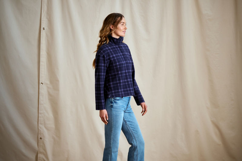 Women&rsquo;s Snowy River 1/4-Zip Sweatshirt - NAVY DUSK PLAID image number 4