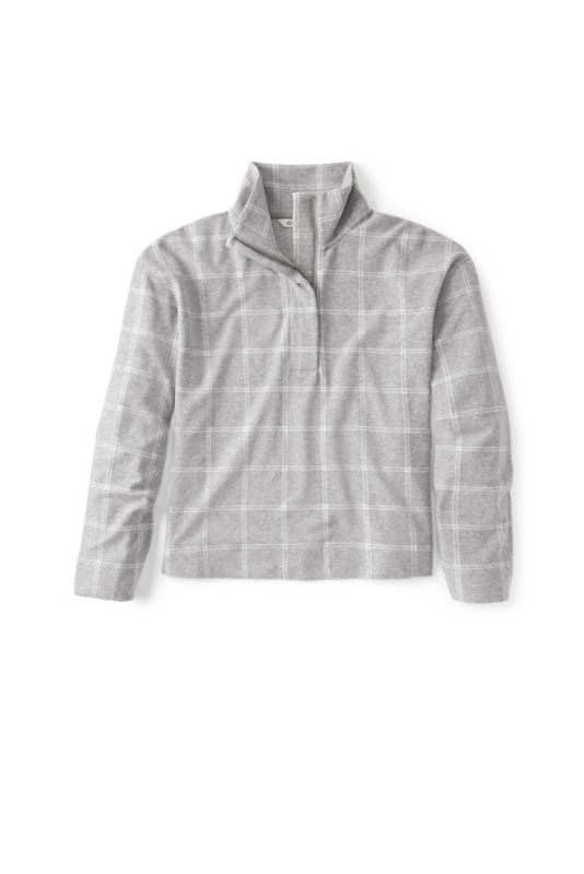 Women&rsquo;s Snowy River 1/4-Zip Sweatshirt - GRAY WINDOWPANE