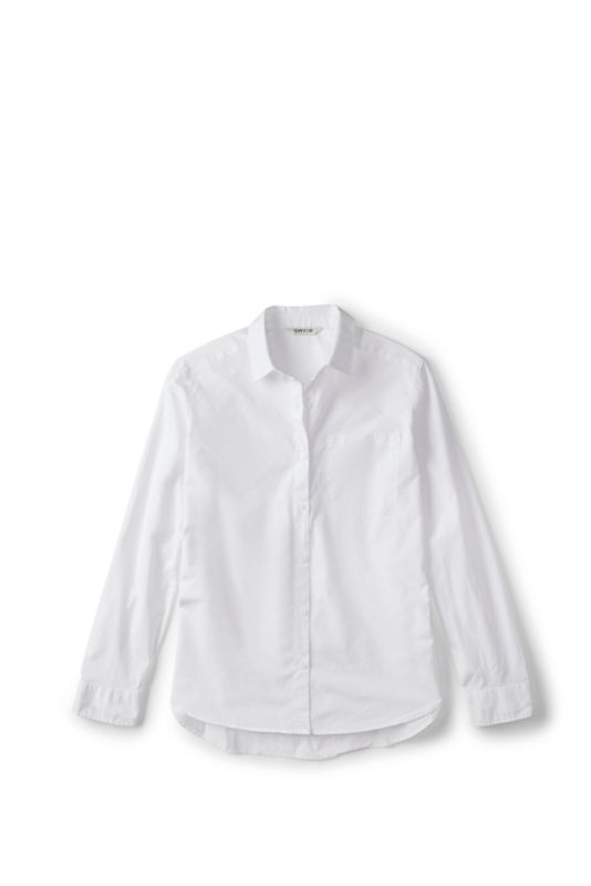 Women&rsquo;s Heritage Poplin Garment-Dyed Long-Sleeve Shirt - WHITE