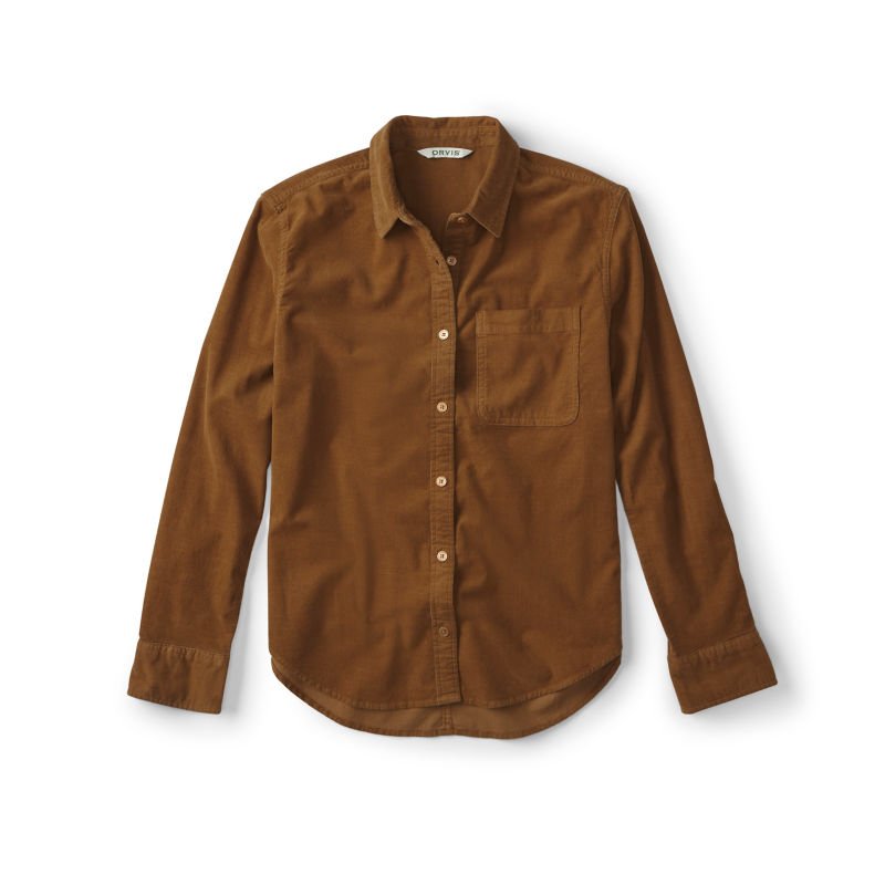 Corduroy Button-Down Long-Sleeve Shirt - HAZELNUT