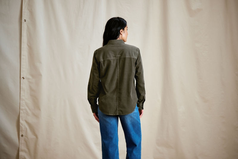 Corduroy Button-Down Long-Sleeve Shirt - IVY image number 4