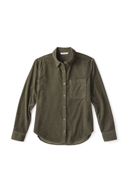 Corduroy Button-Down Long-Sleeve Shirt - IVY image number 5