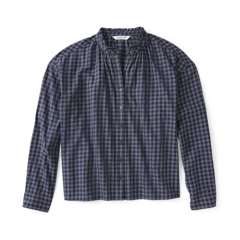 Women&rsquo;s Sunderland Brushed Twill Long-Sleeve Top - NAVY MINI WINDOWPANE