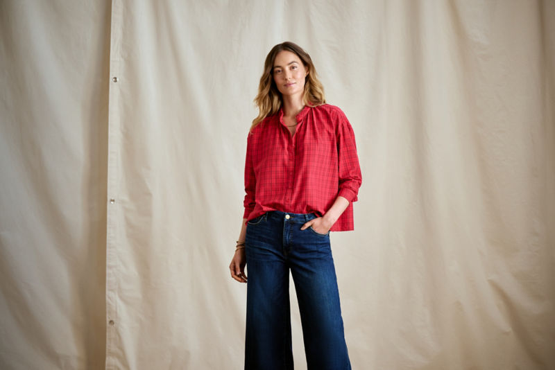 Women&rsquo;s Sunderland Brushed Twill Long-Sleeve Top - CURRANT PLAID image number 0