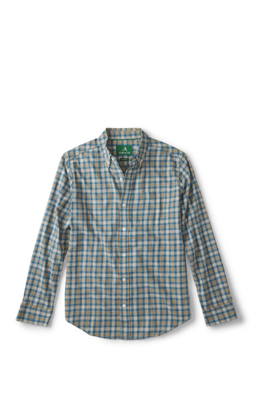 Men&rsquo;s Sunderland Brushed Twill Long-Sleeve Shirt - KHAKI/LAKESIDE