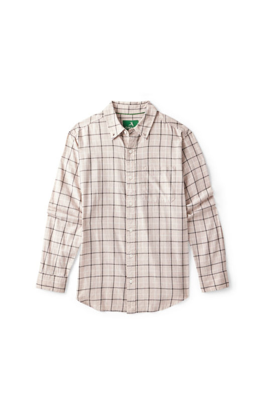 Men&rsquo;s Sunderland Brushed Twill Long-Sleeve Shirt - SHIITAKE/ESPRESSO
