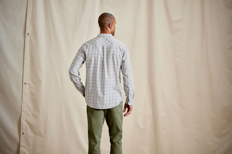 Men&rsquo;s Sunderland Brushed Twill Long-Sleeve Shirt - GREY HEATHER/SNOW image number 4