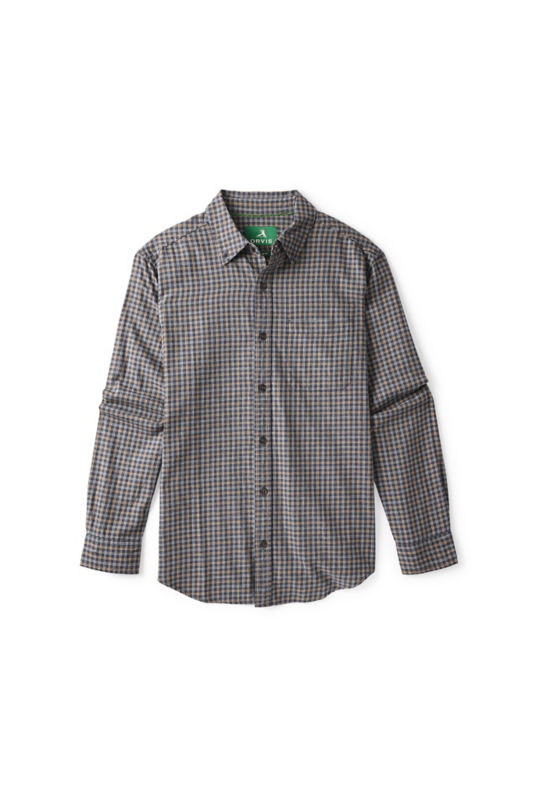 Men&rsquo;s Sunderland Brushed Twill Long-Sleeve Shirt - BLACK/KHAKI image number 0