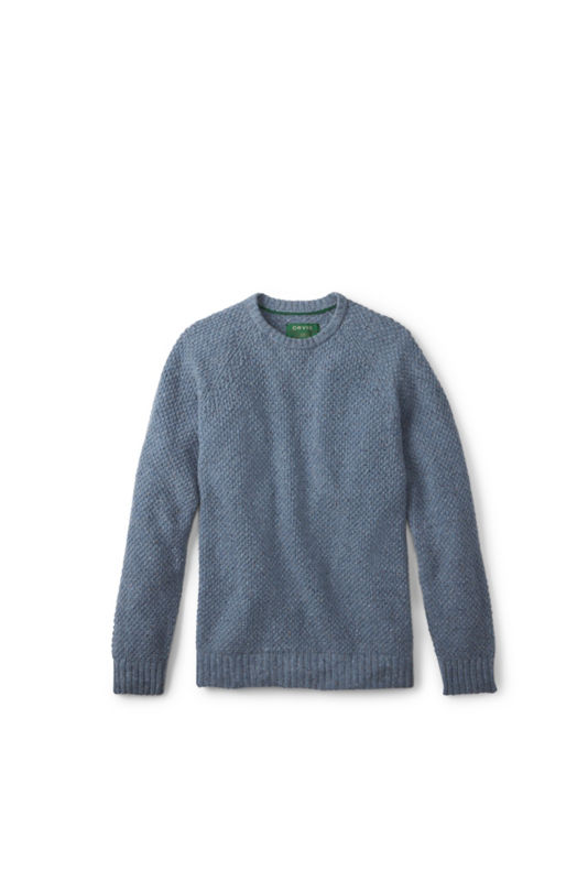 Moss Stitch Crewneck Sweater - BLUE HAZE