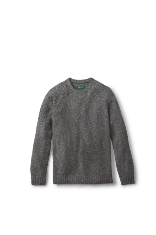 Moss Stitch Crewneck Sweater - MEDIUM GREY image number 0