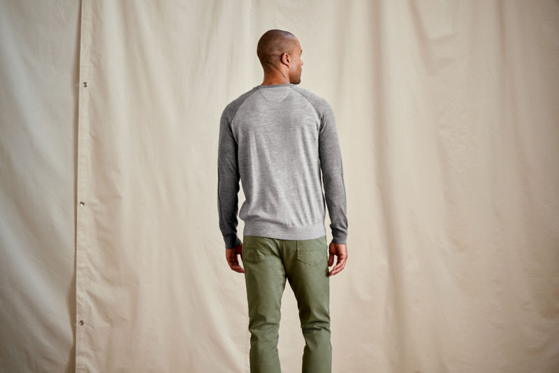 Lightweight Merino Crewneck Sweater - DARK GREY/LIGHT GREY COLORBLOCK image number 4