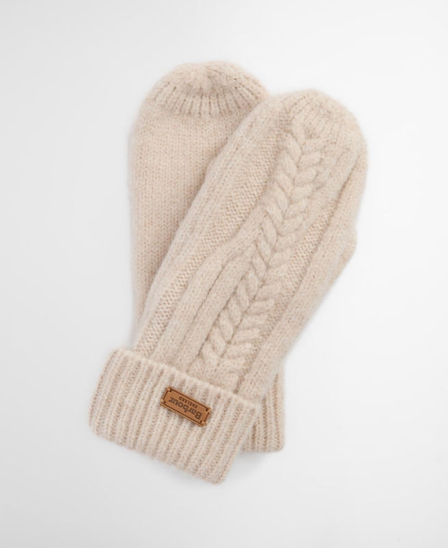 Barbour&reg; Elsdon Knitted Mittens - EGGSHELL