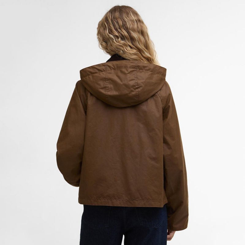 Barbour&reg; Myra Waxed Duffle Coat - BARK image number 4