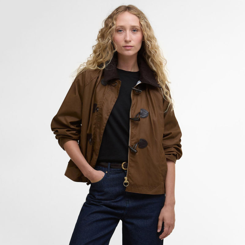 Barbour&reg; Myra Waxed Duffle Coat - BARK