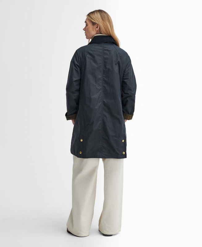 Barbour&reg; Beadnell Waxed Long Jacket - NAVY image number 6
