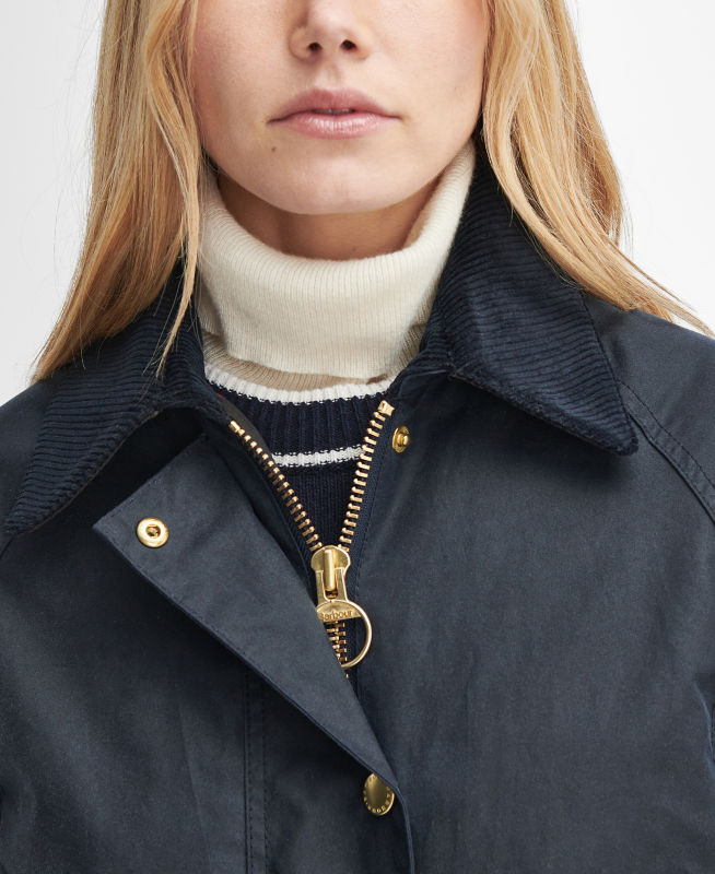 Barbour&reg; Beadnell Waxed Long Jacket - NAVY image number 1