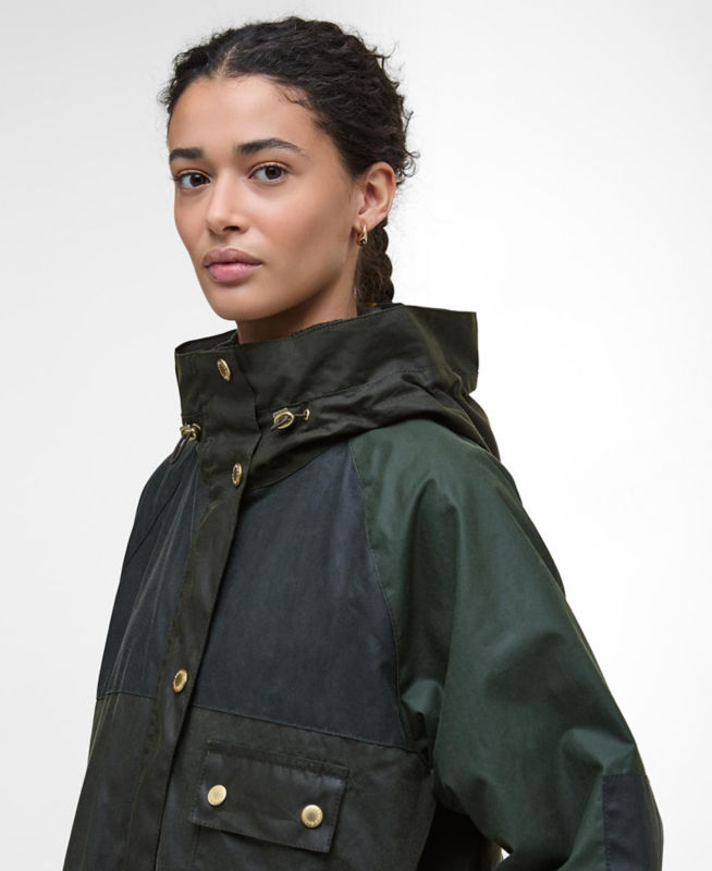 Barbour&reg; Keeley Waxed Jacket - FERN/SAGE/DUFFLE BAG image number 2