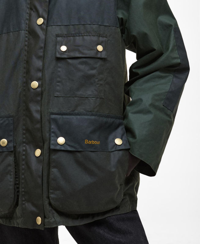 Barbour&reg; Keeley Waxed Jacket - FERN/SAGE/DUFFLE BAG image number 3