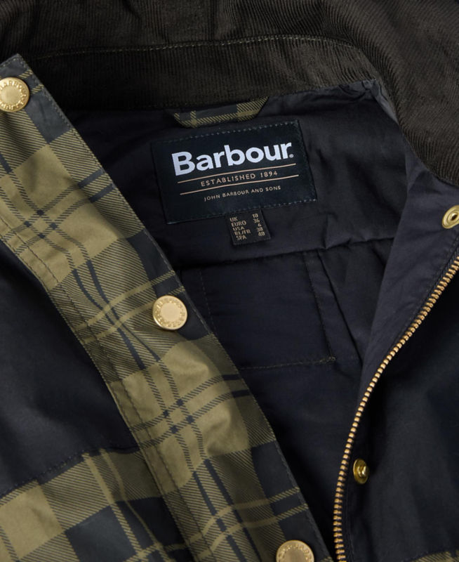 Barbour&reg; Elaine Showerproof Jacket - OLIVE CHECK/BLACK image number 5