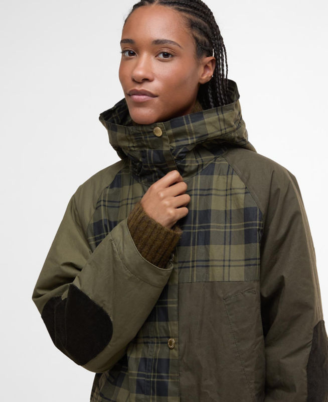 Barbour&reg; Shelley Showerproof Jacket - OLIVE CHECK/OLIVE image number 1