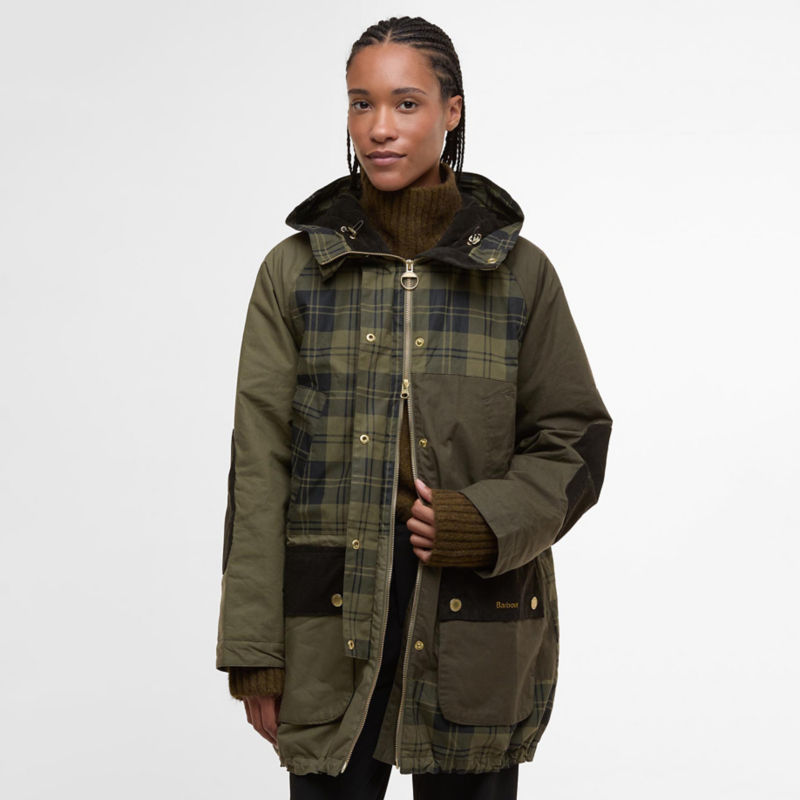 Barbour&reg; Shelley Showerproof Jacket - OLIVE CHECK/OLIVE