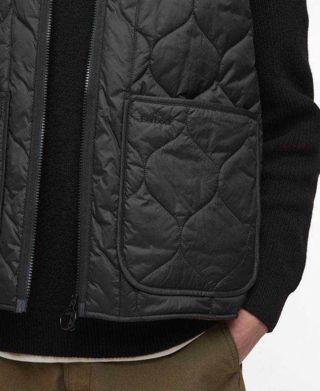 Barbour&reg; Re-Engineered Liddesdale Quilted Utility Gilet - BLACK image number 2