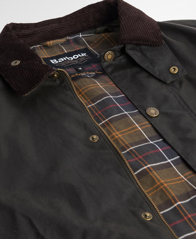 Barbour&reg; Tracker Waxed Jacket - OLIVE image number 6