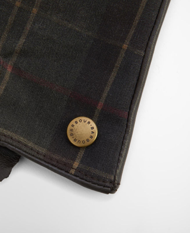Barbour&reg; Scarlet Tartan Waxed Gloves - CLASSIC image number 1