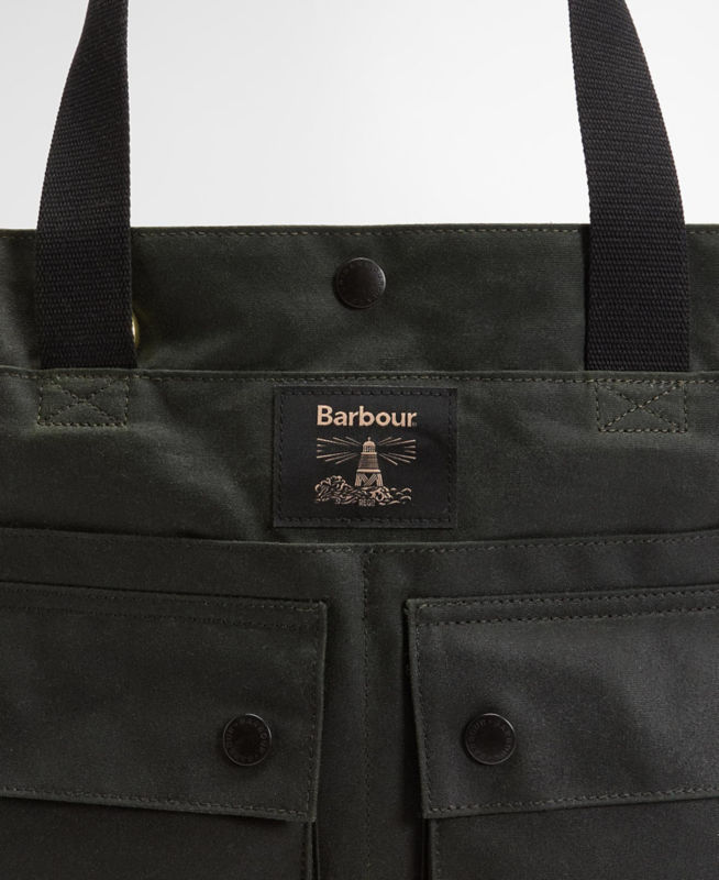 Barbour&reg; Field Waxed Tote - SAGE/CLASSIC image number 2