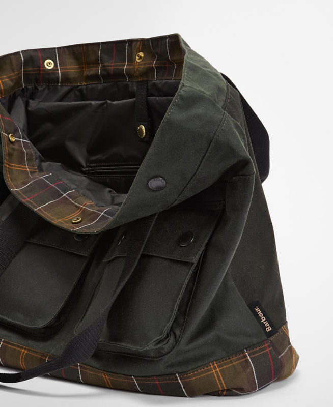 Barbour&reg; Field Waxed Tote - SAGE/CLASSIC image number 5