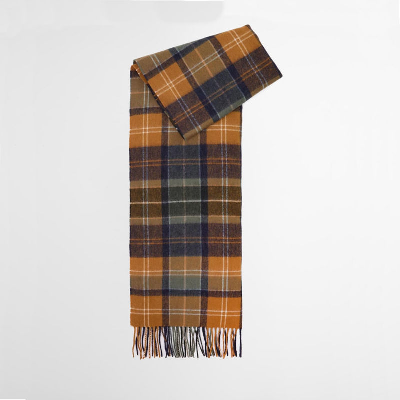 Barbour&reg; Brack Patchwork Tartan Wool Scarf - FOREST/BRONZE BROWN