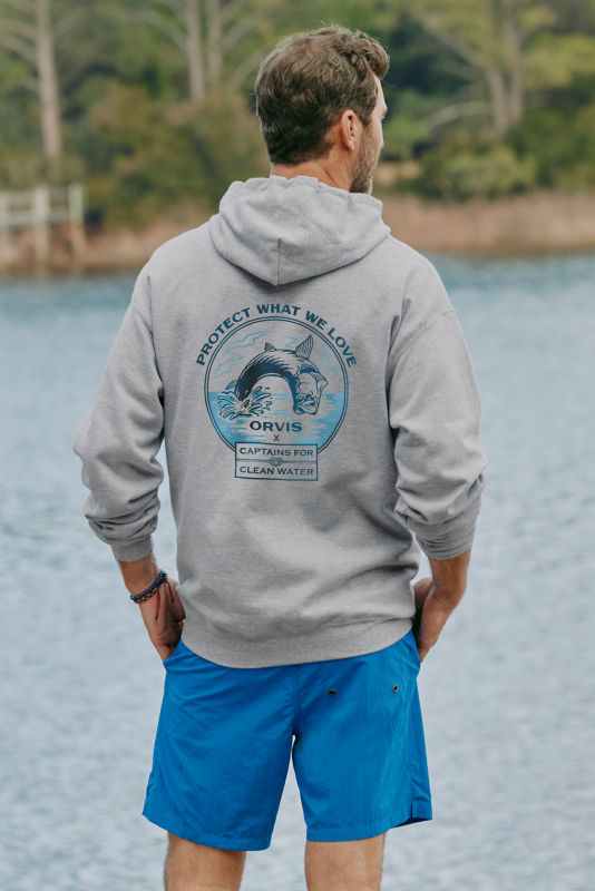 Orvis x Captains For Clean Water Hoodie - HEATHER GRAY image number 2
