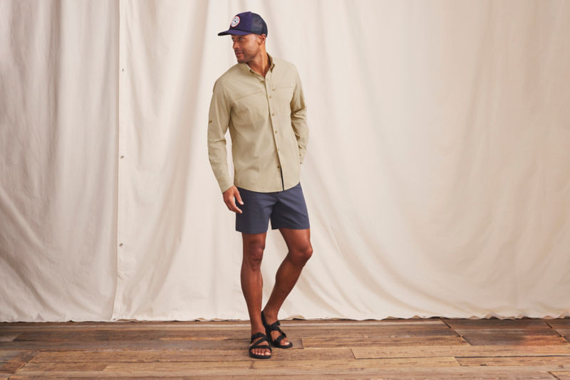 Men&rsquo;s Open Air Caster Long-Sleeve Shirt - KHAKI/SNOW