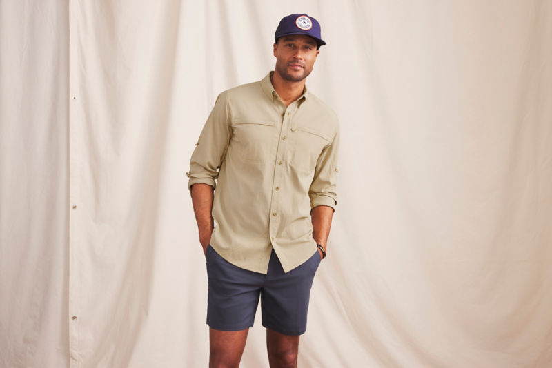 Men&rsquo;s Open Air Caster Long-Sleeve Shirt - KHAKI/SNOW image number 4