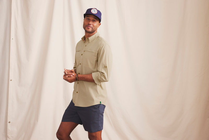 Men&rsquo;s Open Air Caster Long-Sleeve Shirt - KHAKI/SNOW image number 5