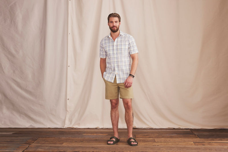 Men&rsquo;s River Guide Short-Sleeve Shirt - SNOW/CELADON TATTERSAL image number 3