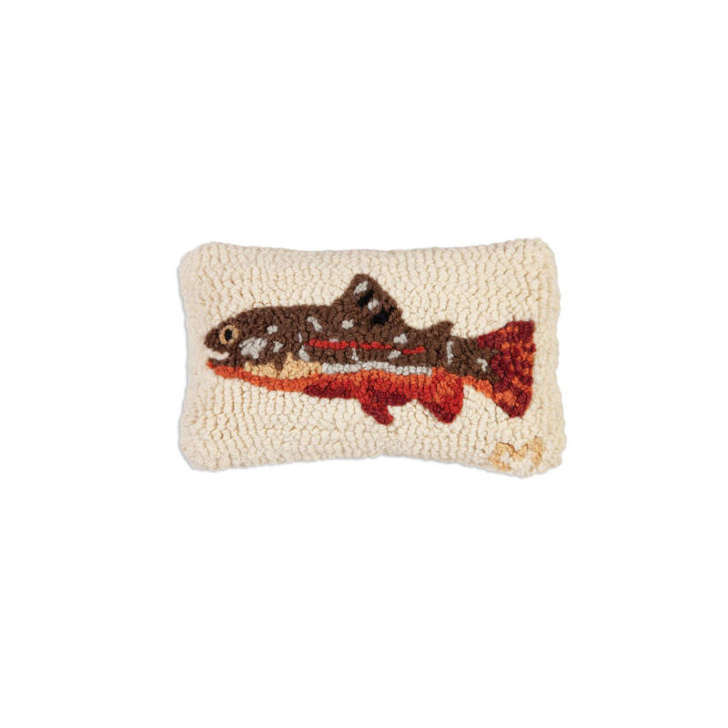 Maple Trout Hand-Hooked Pillow 8" x 12" - 
