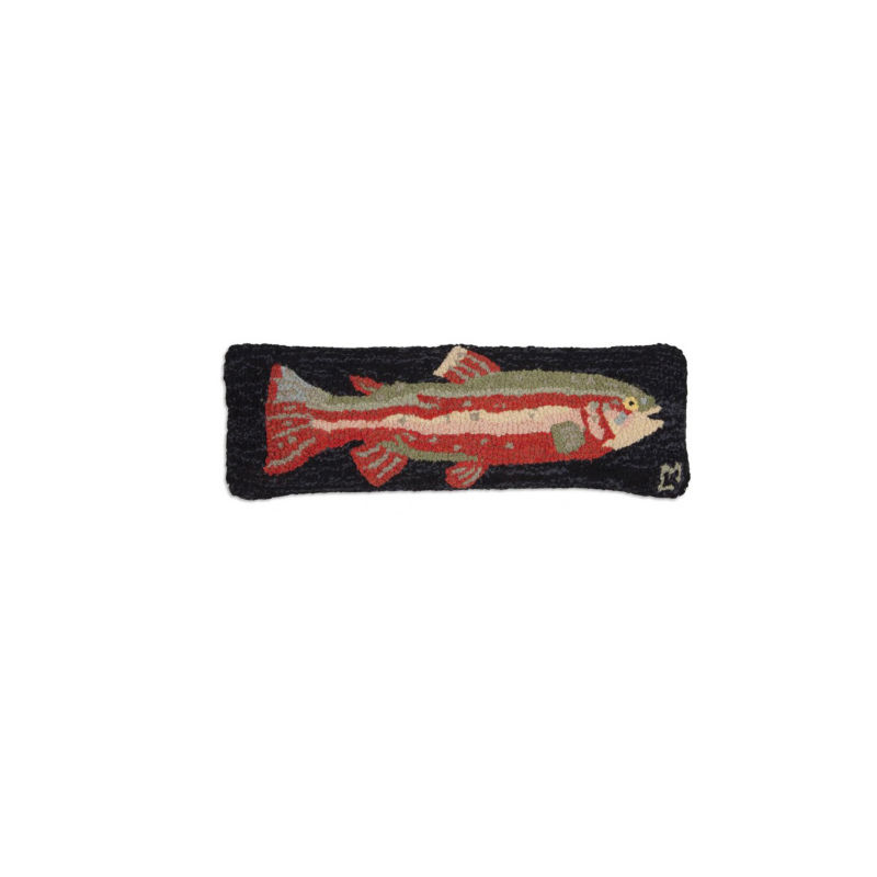 Steelhead Trout Hand-Hooked Pillow 8" x 24" - 